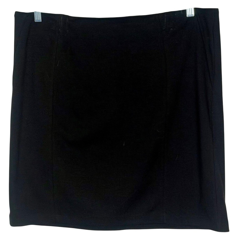 New Directions Petite Black Pencil‎ Skirt Back Zip Career Work 12P